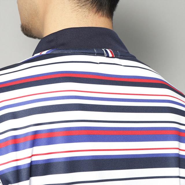 アダバットネイビー　ADABAT NAVY　UVカット 吸水速乾 マルチボーダー モックネック長袖シャツ_5