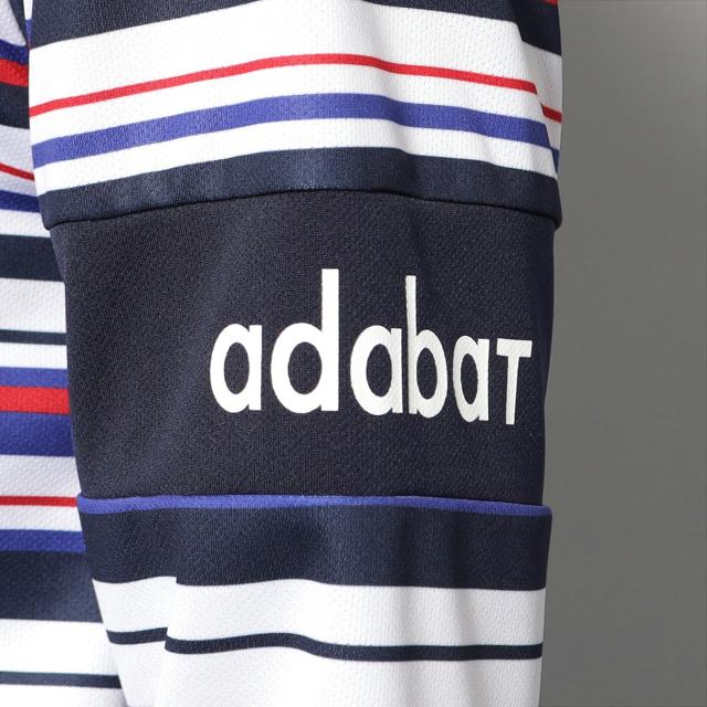 アダバットネイビー　ADABAT NAVY　UVカット 吸水速乾 マルチボーダー モックネック長袖シャツ_7