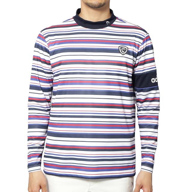 アダバットネイビー　ADABAT NAVY　UVカット 吸水速乾 マルチボーダー モックネック長袖シャツ_10