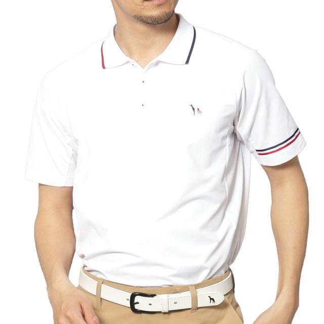 アダバットネイビー　ADABAT NAVY　ストレッチ UVカット 吸水速乾 ドライ鹿の子ライン半袖ポロシャツ