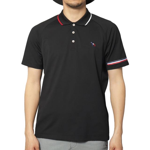 アダバットネイビー　ADABAT NAVY　ストレッチ UVカット 吸水速乾 ドライ鹿の子ライン半袖ポロシャツ_1