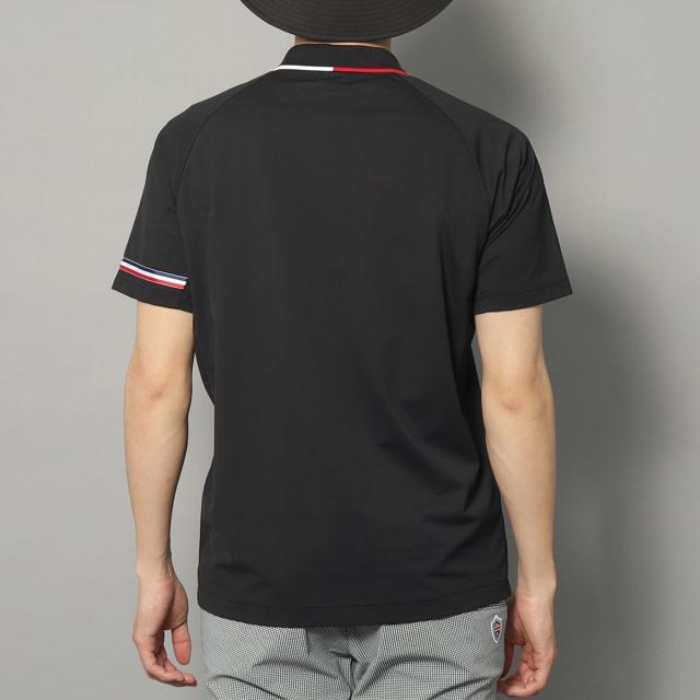 アダバットネイビー　ADABAT NAVY　ストレッチ UVカット 吸水速乾 ドライ鹿の子ライン半袖ポロシャツ_2