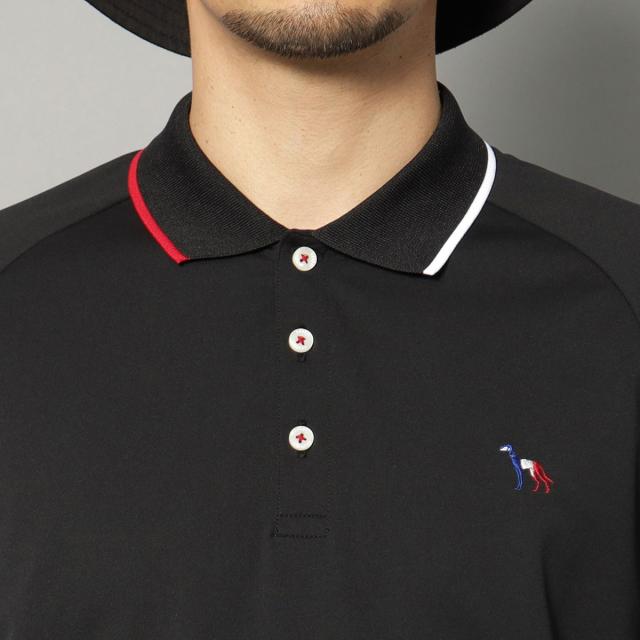 アダバットネイビー　ADABAT NAVY　ストレッチ UVカット 吸水速乾 ドライ鹿の子ライン半袖ポロシャツ_4