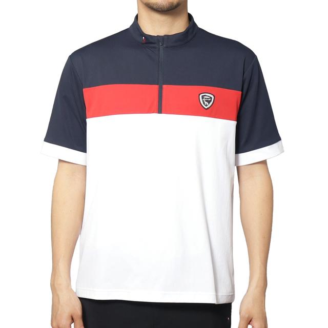 アダバットネイビー　ADABAT NAVY　UVカット 吸水速乾 ドライハーフジップ半袖プルオーバー