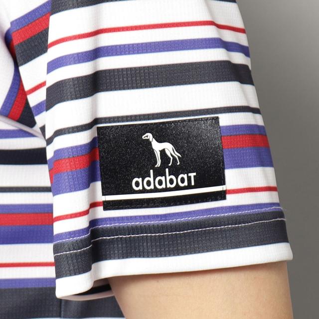 アダバットネイビー　ADABAT NAVY　吸水速乾 接触冷感 クールタッチマルチボーダー半袖ポロシャツ_6