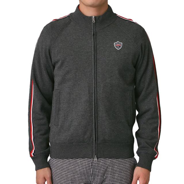 アダバットネイビー　ADABAT NAVY　スリーブラインニットブルゾン