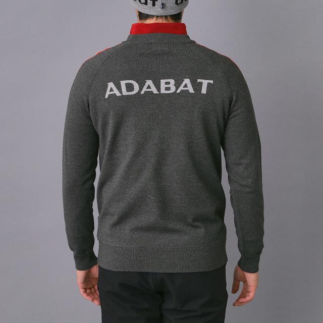 アダバットネイビー　ADABAT NAVY　スリーブラインセミモックネックセーター_1