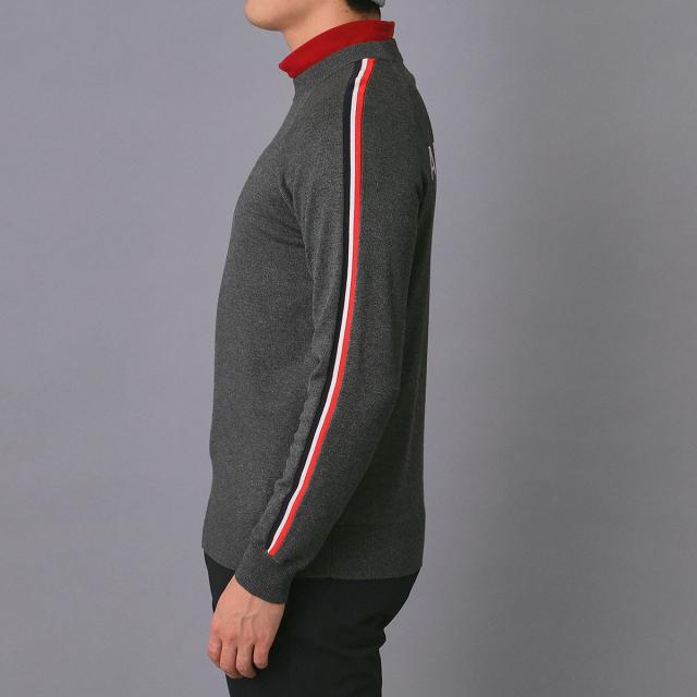 アダバットネイビー　ADABAT NAVY　スリーブラインセミモックネックセーター_2