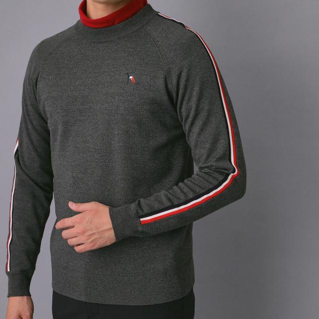 アダバットネイビー　ADABAT NAVY　スリーブラインセミモックネックセーター_5