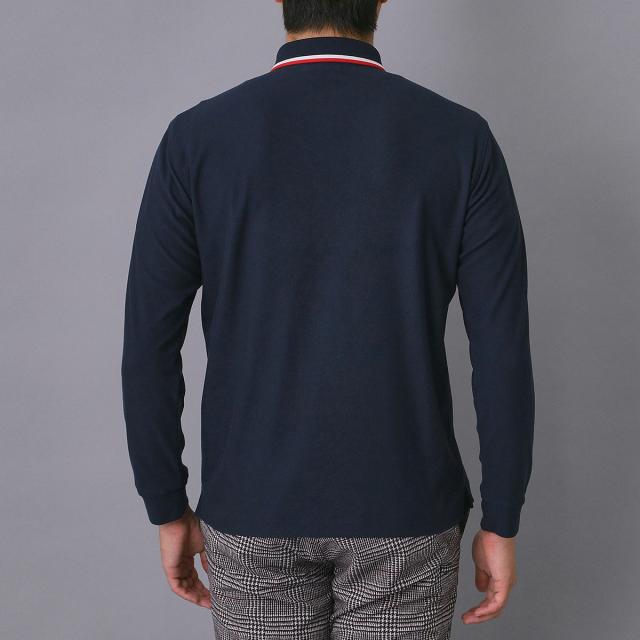 アダバットネイビー　ADABAT NAVY　起毛ストレッチ長袖ポロシャツ_2