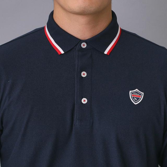 アダバットネイビー　ADABAT NAVY　起毛ストレッチ長袖ポロシャツ_4