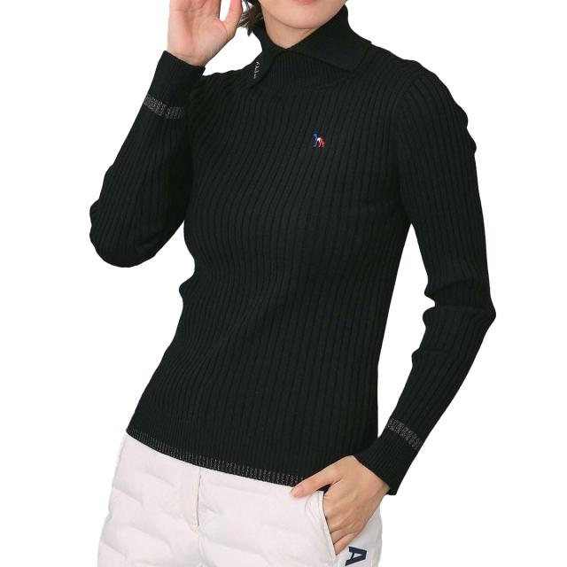 アダバットネイビー　ADABAT NAVY　ワイドリブスプリットカラーセーター　レディス_1