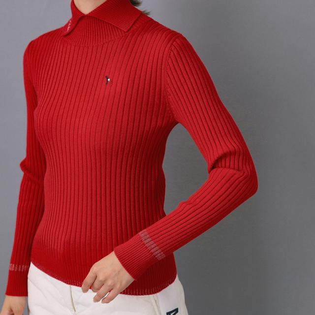 アダバットネイビー　ADABAT NAVY　ワイドリブスプリットカラーセーター　レディス_8
