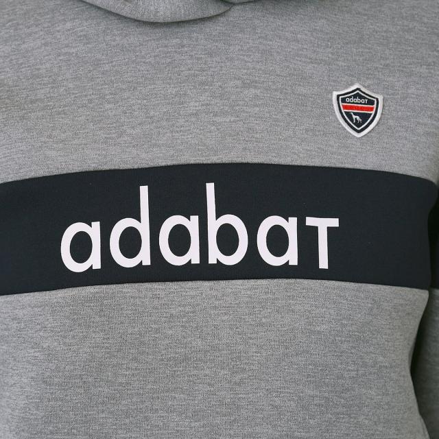 アダバットネイビー　ADABAT NAVY　裏起毛 ブロッキングラインロゴフーディー　レディス_7