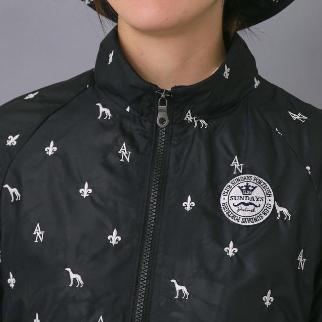 アダバットネイビー　ADABAT NAVY　エンブロイダリーモノグラムジップブルゾン　レディス_3