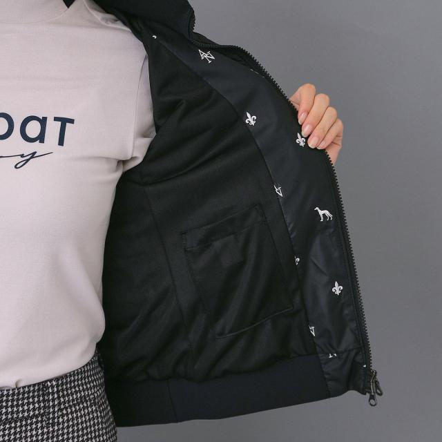 アダバットネイビー　ADABAT NAVY　エンブロイダリーモノグラムジップブルゾン　レディス_8