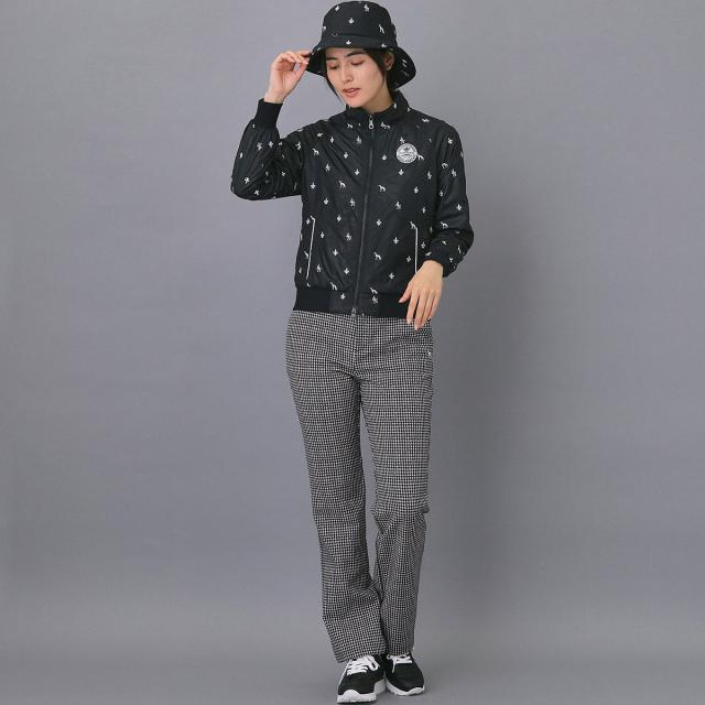 アダバットネイビー　ADABAT NAVY　エンブロイダリーモノグラムジップブルゾン　レディス_10