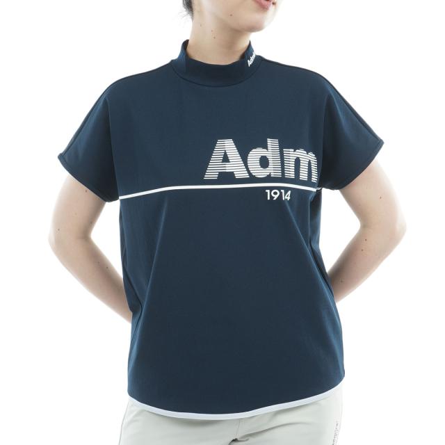 アドミラル　Admiral　ストレッチ ドライ鹿の子 モックネック半袖シャツ　レディス_3