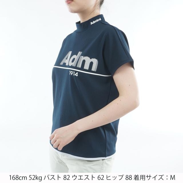 アドミラル　Admiral　ストレッチ ドライ鹿の子 モックネック半袖シャツ　レディス_4