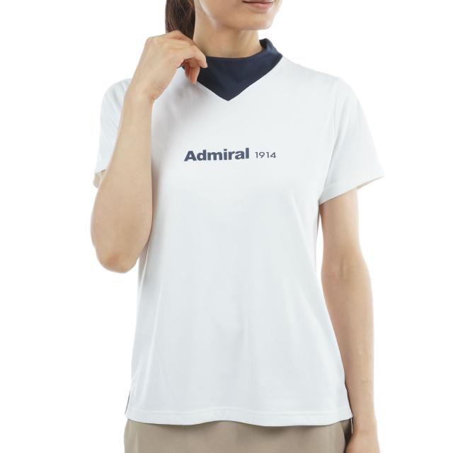 アドミラル Admiral カラタッチプラス Vカラーモックネック半袖プルオーバー レディス