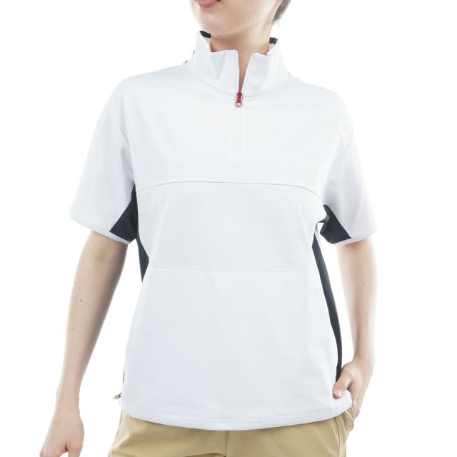 トミー ヒルフィガー ゴルフ　TOMMY HILFIGER GOLF　ストレッチ メッシュハーフジップ ウインド半袖プルオーバー　レディス