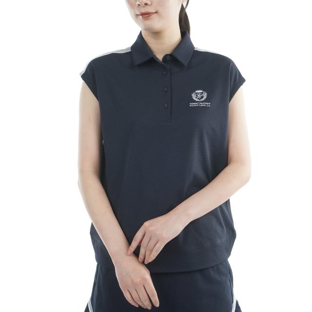 トミー ヒルフィガー ゴルフ　TOMMY HILFIGER GOLF　ラウンドヘム フレンチ半袖ポロシャツ　レディス_3