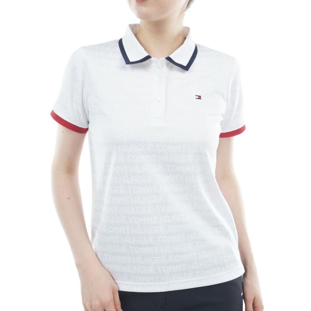 トミー ヒルフィガー ゴルフ　TOMMY HILFIGER GOLF　ロゴジャカード 半袖ポロシャツ　レディス