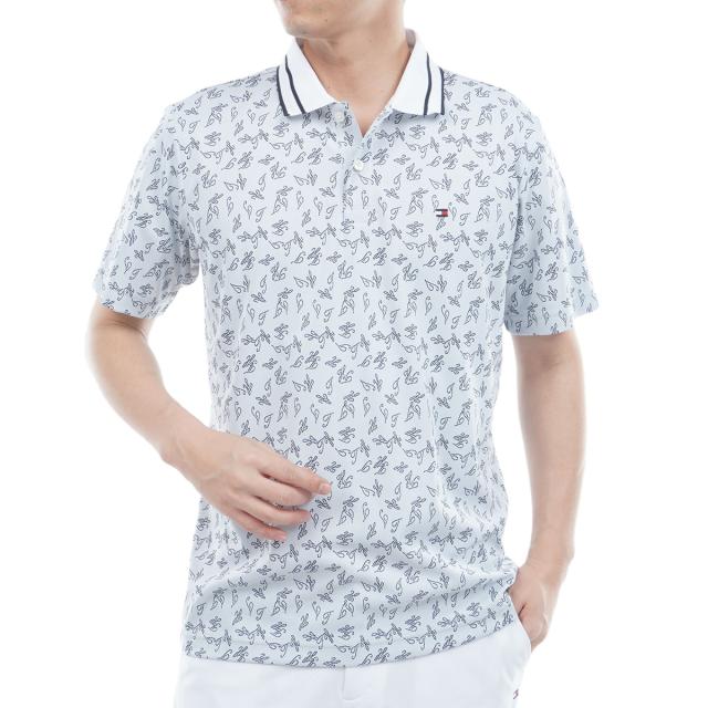 トミー ヒルフィガー ゴルフ　TOMMY HILFIGER GOLF　筆記体ロゴジャカード 半袖ポロシャツ