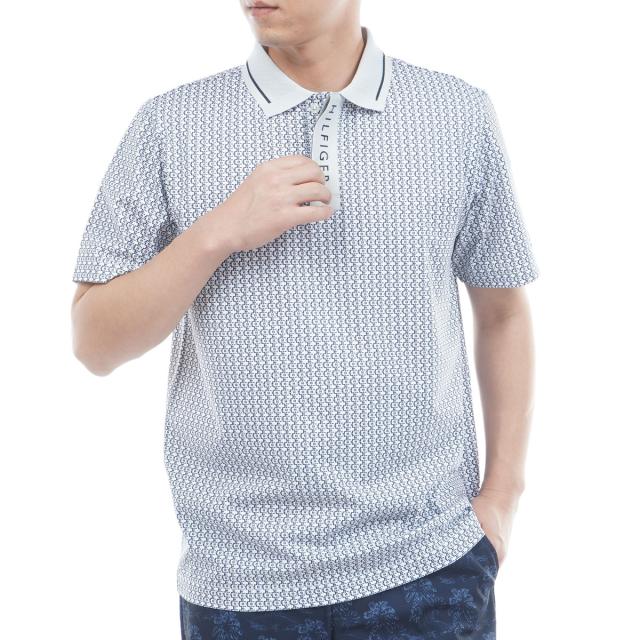 トミー ヒルフィガー ゴルフ　TOMMY HILFIGER GOLF　小紋柄プリント 半袖ポロシャツ