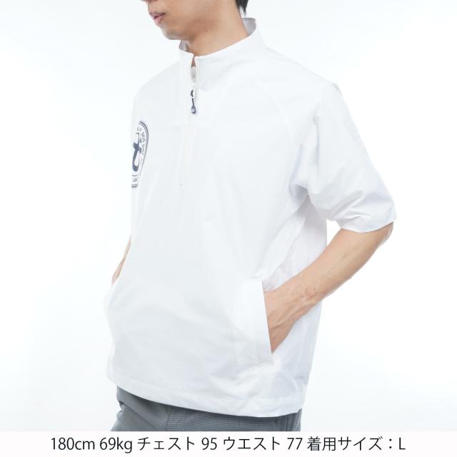 アンパスィ　and per se　ストレッチ マルチウェザー ハーフジップ半袖シャツ_1