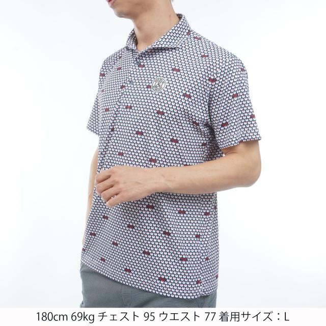 アンパスィ　and per se　ストレッチ COOL is COOL プリンテッド半袖ポロシャツ_1