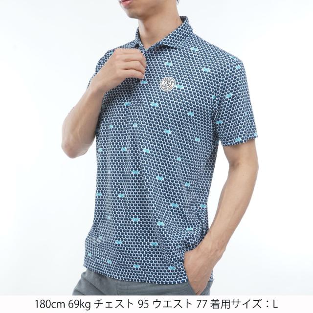 アンパスィ　and per se　ストレッチ COOL is COOL プリンテッド半袖ポロシャツ_4
