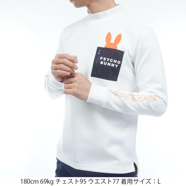 サイコバニー　PSYCHO BUNNY　GOLF アームロゴ ポケットバニーモックネック長袖Tシャツ_11