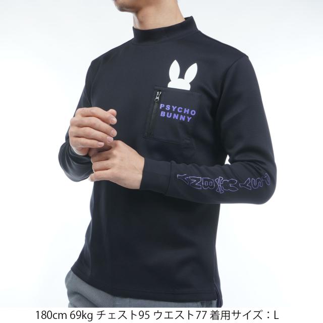 サイコバニー　PSYCHO BUNNY　GOLF アームロゴ ポケットバニーモックネック長袖Tシャツ_14
