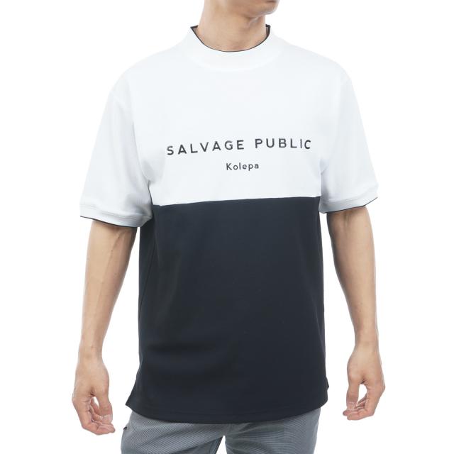サルベージ パブリック コレパ　SALVAGE PUBLIC Kolepa　ストレッチ Kolepa Stamp クリナポハポハバイカラーモックネック半袖シャツ_11