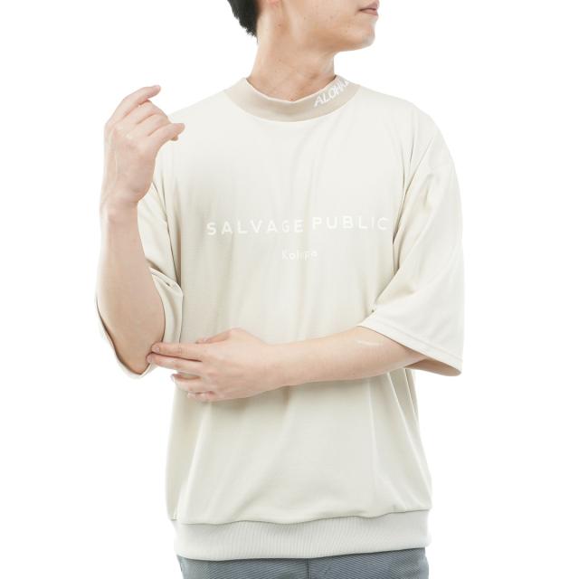サルベージ パブリック コレパ　SALVAGE PUBLIC Kolepa　EXELLENCE ジャカードリブモックネック5分袖シャツ