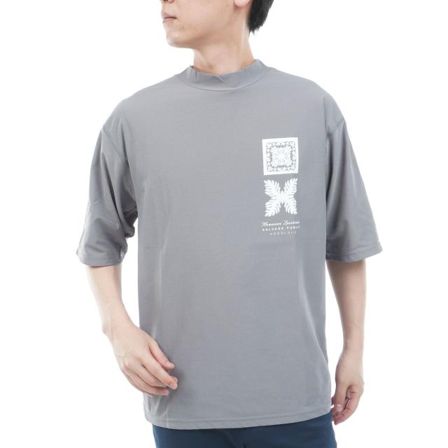 サルベージ パブリック コレパ　SALVAGE PUBLIC Kolepa　ストレッチ Nalu＆Turf サーフモックネック5分袖Tシャツ_3