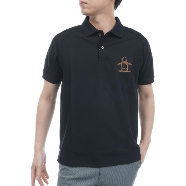 マンシングウェア　Munsingwear　裏鹿の子 ビッグロゴ 半袖ポロシャツ