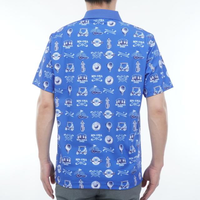 マンシングウェア　Munsingwear　ストレッチ SUNSCREENゴルフモチーフプリント半袖ポロシャツ_3