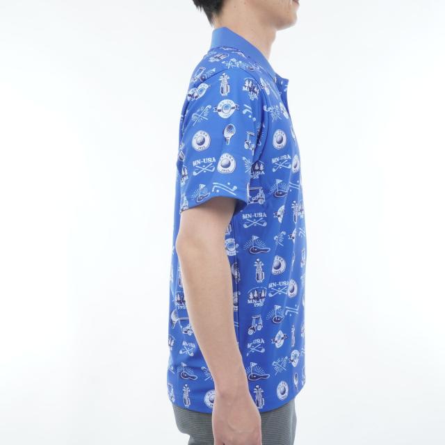 マンシングウェア　Munsingwear　ストレッチ SUNSCREENゴルフモチーフプリント半袖ポロシャツ_4