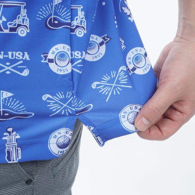 マンシングウェア　Munsingwear　ストレッチ SUNSCREENゴルフモチーフプリント半袖ポロシャツ_5