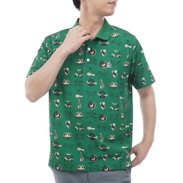 マンシングウェア　Munsingwear　ストレッチ SUNSCREENゴルフモチーフプリント半袖ポロシャツ_8