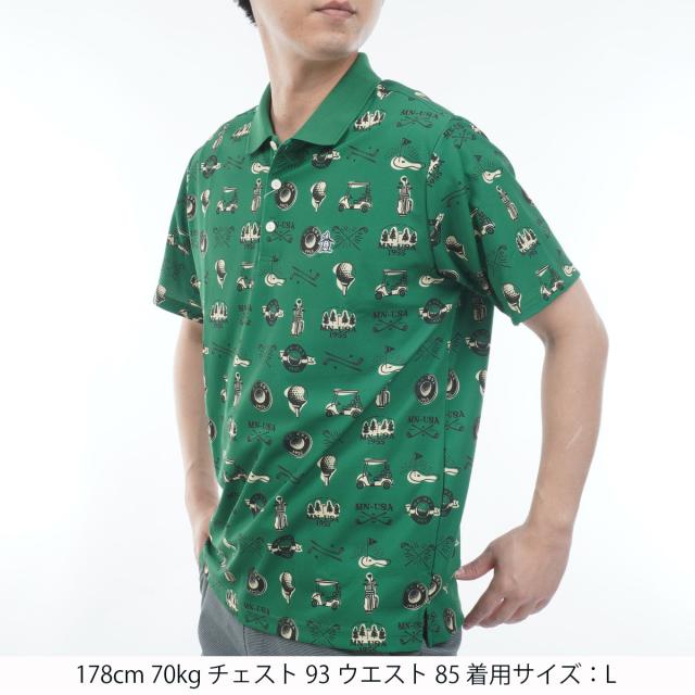 マンシングウェア　Munsingwear　ストレッチ SUNSCREENゴルフモチーフプリント半袖ポロシャツ_9