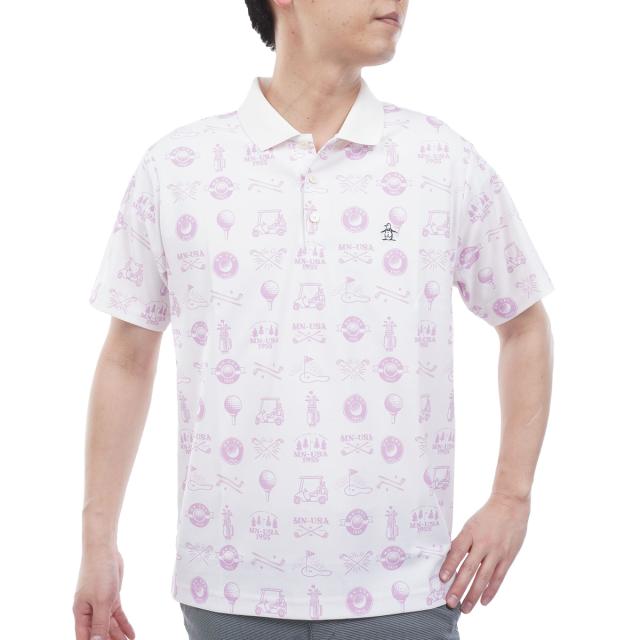 マンシングウェア　Munsingwear　ストレッチ SUNSCREENゴルフモチーフプリント半袖ポロシャツ_14