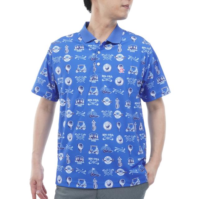 マンシングウェア　Munsingwear　ストレッチ SUNSCREENゴルフモチーフプリント半袖ポロシャツ_17
