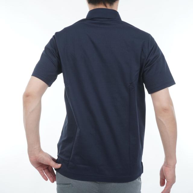 マンシングウェア　Munsingwear　ストレッチ ハウンドトゥース柄台衿付き半袖ポロシャツ_2