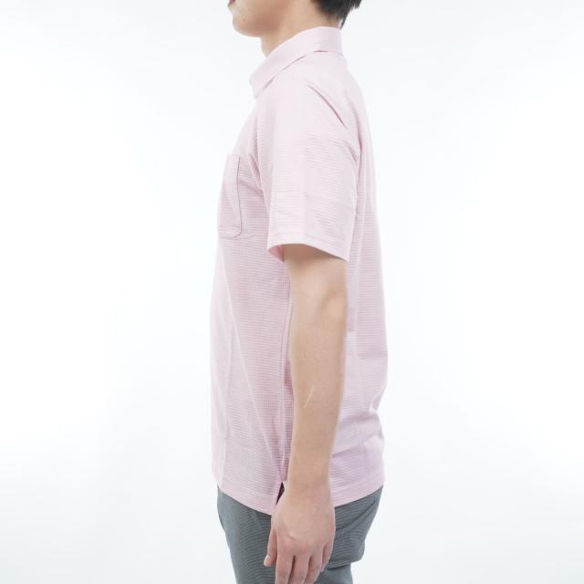 マンシングウェア　Munsingwear　ストレッチ ハウンドトゥース柄台衿付き半袖ポロシャツ_5