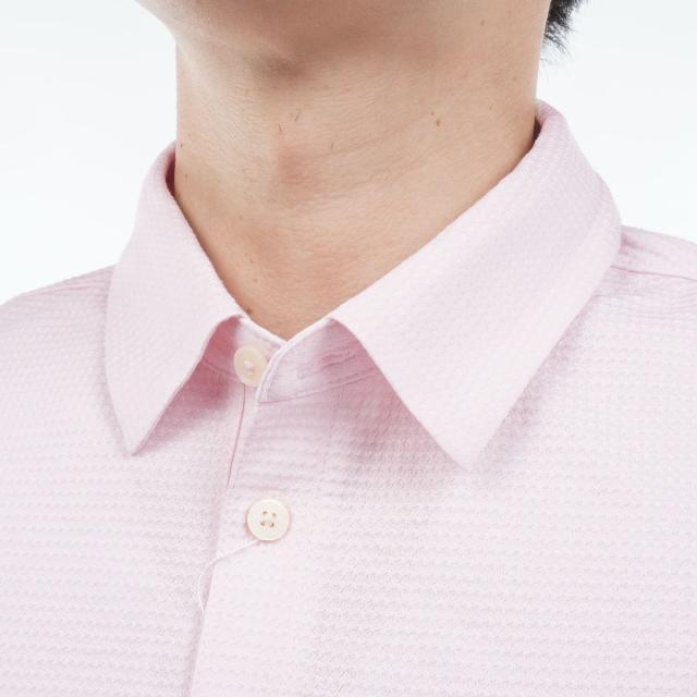 マンシングウェア　Munsingwear　ストレッチ ハウンドトゥース柄台衿付き半袖ポロシャツ_9