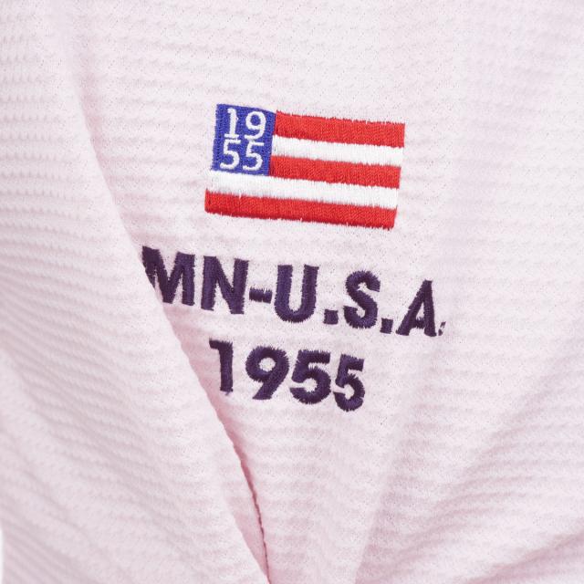 マンシングウェア　Munsingwear　ストレッチ ハウンドトゥース柄台衿付き半袖ポロシャツ_11