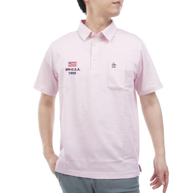 マンシングウェア　Munsingwear　ストレッチ ハウンドトゥース柄台衿付き半袖ポロシャツ_15